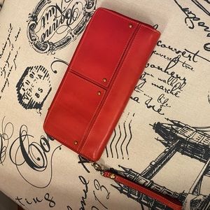 Fossil zip around passport holder travel wallet